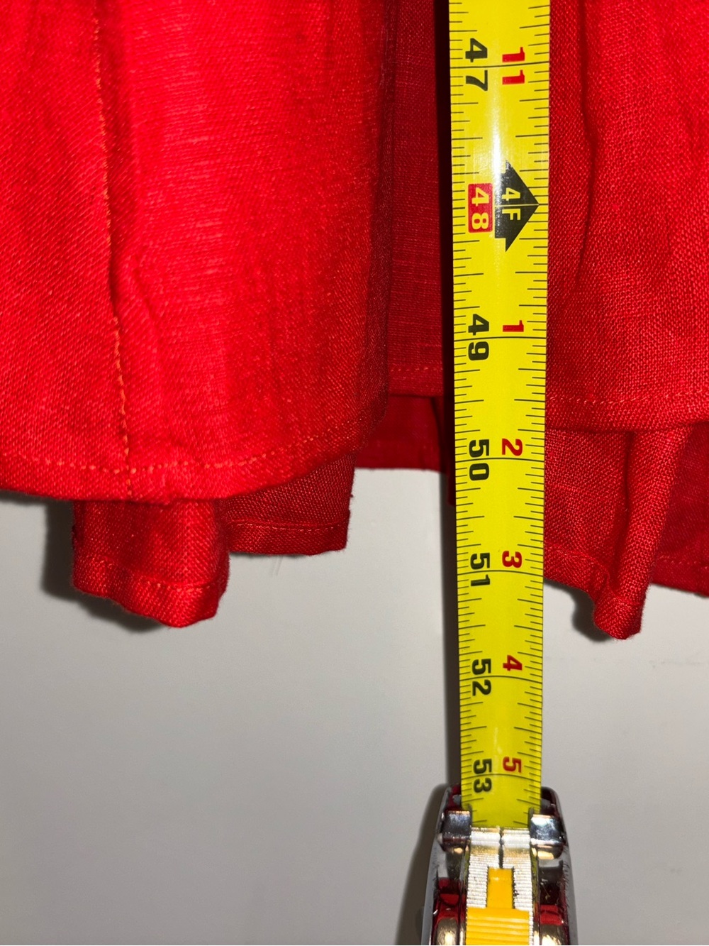 J Crew Seamed Linen Dress with Removable Belt in Red Arroyo Size Large NWT - Picture 11 of 16